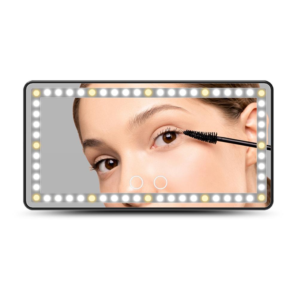 60 LED Car Sun Visor Mirror Rechargeable Makeup Mirror w/ 3Light Modes Universal