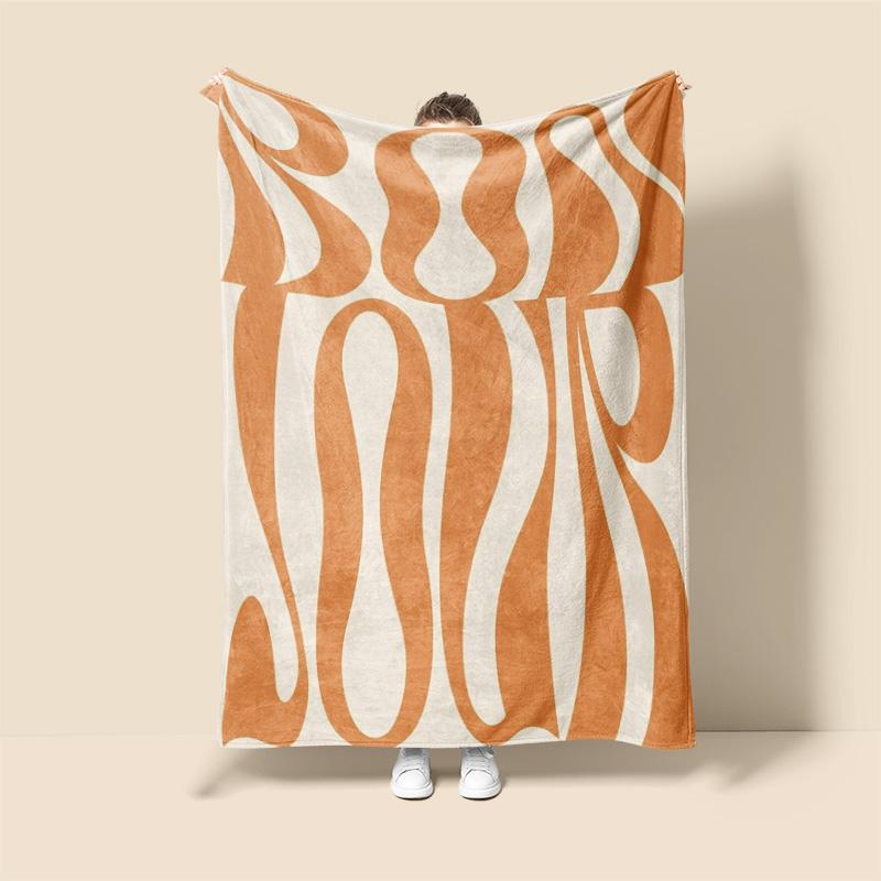 Couverture Couleur Morandi Design Graffiti Botanique Abstrait Minimaliste Scandinave Couverture de Canapé Café Maison Double Usage