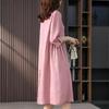 Elegant French Linen Shirt Dress, Trendy Minimalist Spring/Autumn New Slim Fit Solid Color Dress
