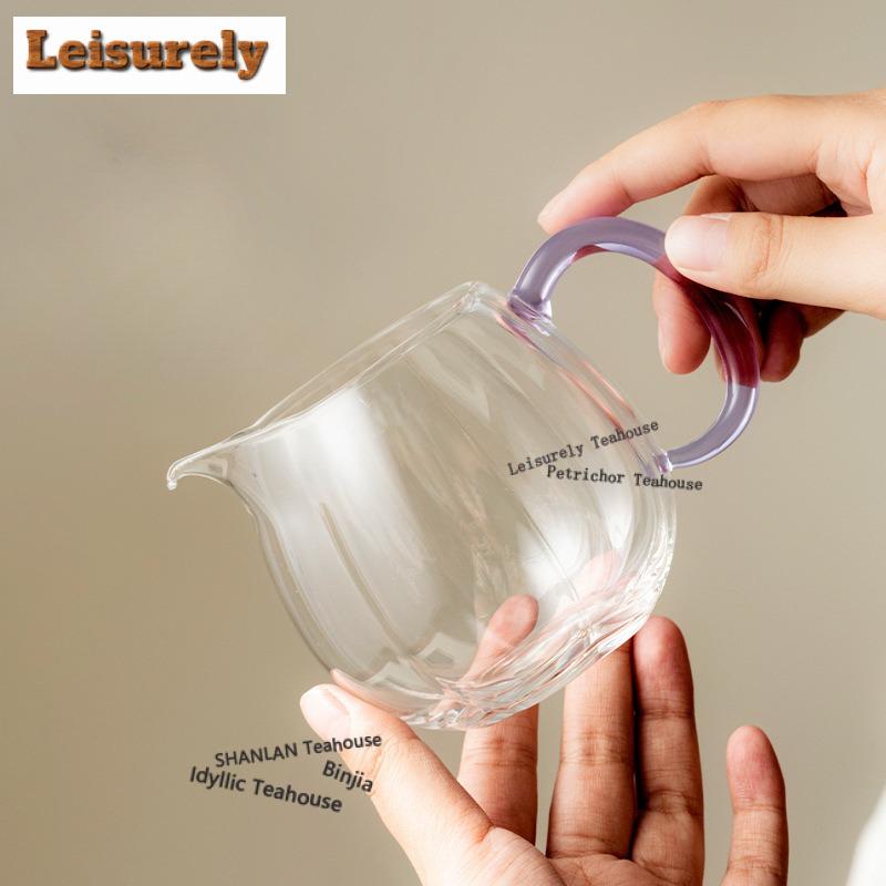 300ml Gua Ling Glass Tea Pitcher Pour Tea Cha Hai Dispenser Justice Cup Flower Tea Fair Mug Tea Services Collection Accessories