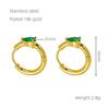European & American Fashion Luxury Zirconia Water Drop Titanium Steel Hoop Earrings for Women