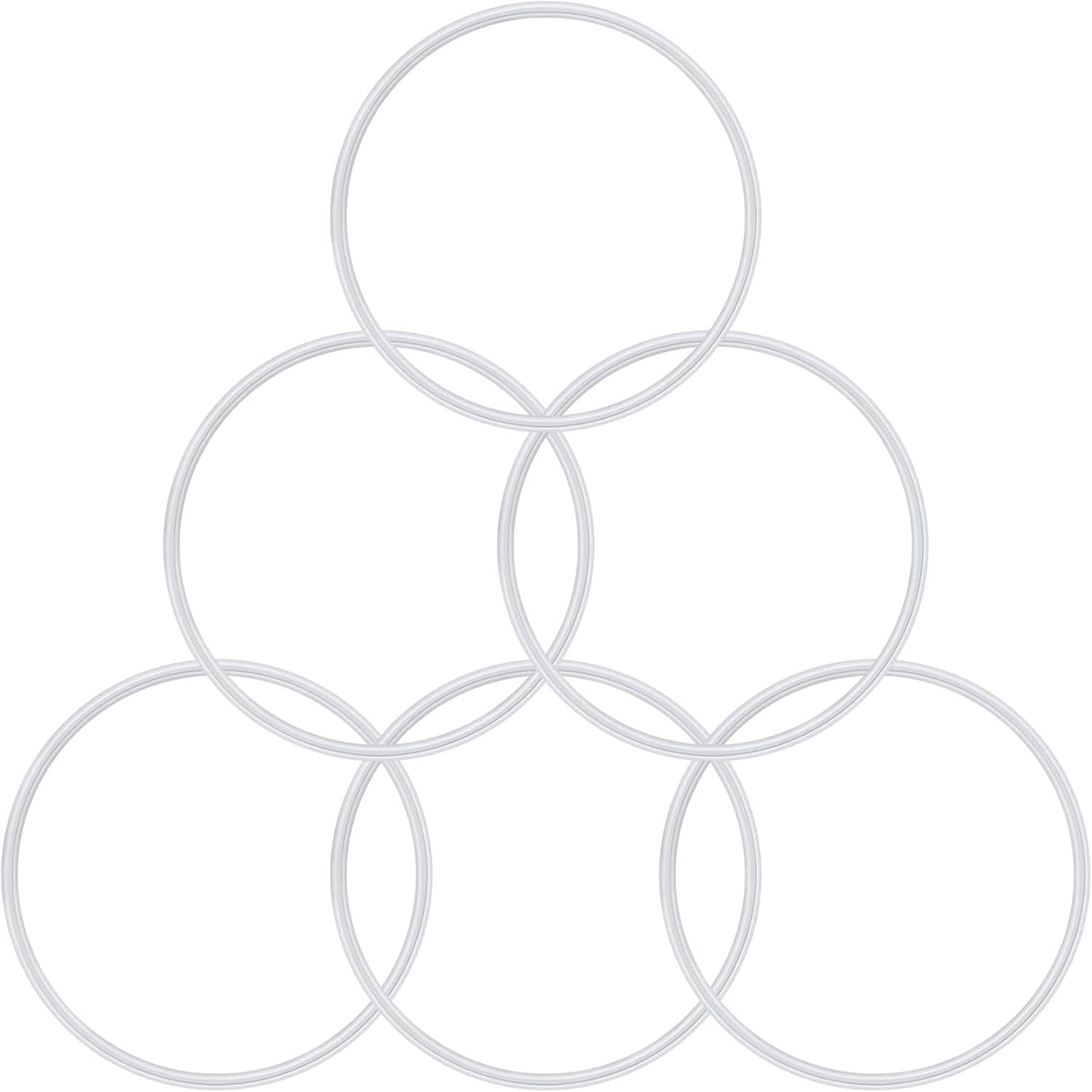 Mudder 6 Pieces Rubber Gasket Replacement Ring Seal White O Ring Compatible with Magic 250w Gasket for Replacement Parts Seal Cups Lids