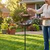 Double Layer Metal Garden Birdbath Sturdy Bird Water Drinker Iron Bird Bath Feeder Patio Yard