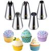 304 Stainless Steel Icing Piping Nozzle Pastry Bag Tips, Large Seamless Cake Decorating Tools Set for Cream, Frosting, Cookie Baking - 8 Pieces