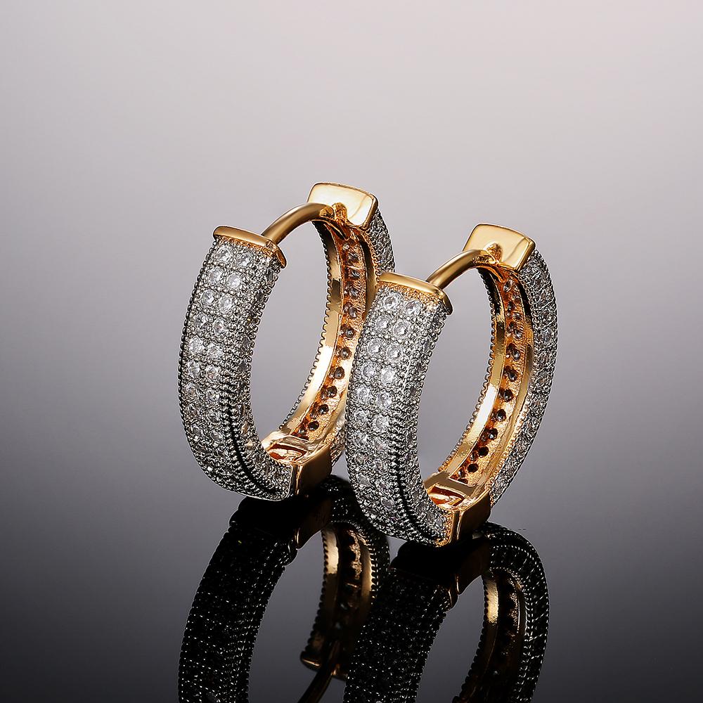 CAOSHI Mode Luxus Damen Creolen Eingesetzt Voll Glänzend Winzige Zirkonia Schmuck für Hochzeit Verlobungsparty Jubiläum Bestes Geschenk