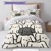 Dachshund Pattern Bedding Quilt Set Quilt Cover Pillowcase Home Decoration Birthday Gift (1 * duvet cover + 2 * pillowcase, without core)