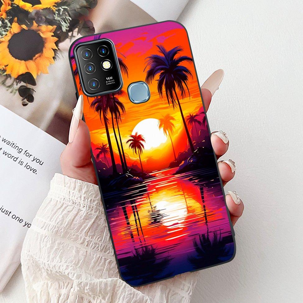 For Infinix Hot 10 Case Silicone Cute Cat Fashion Flowers Luxury Painted Back Cover For Inifnix Hot 10 Phone Case X682B X682C