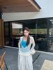 White slim-fitting v-neck long-sleeved T-shirt women's summer new micro-transparent thin sunscreen blouse Spice Girl slim top
