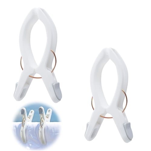 

EsiFare Large Futon Pegs, Strong Clothespins, Futon Holders, Set of 2, Non-Marking, Windproof, Anti-Slip, Durable, Suitable for Outdoor Drying, Wide O