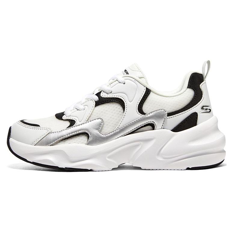 Skechers Bobs Bamina 2 Meteor Gray Low-Top Dad Sneakers Women sneaker Black White 117364-WBKS 36.5