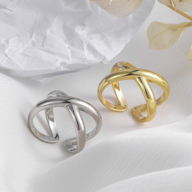 925 Sterling Silver Overlapping Adjustable Rings For Women Engagement Luxury Jewelry Ladies Accessories Wholesale Jewellery