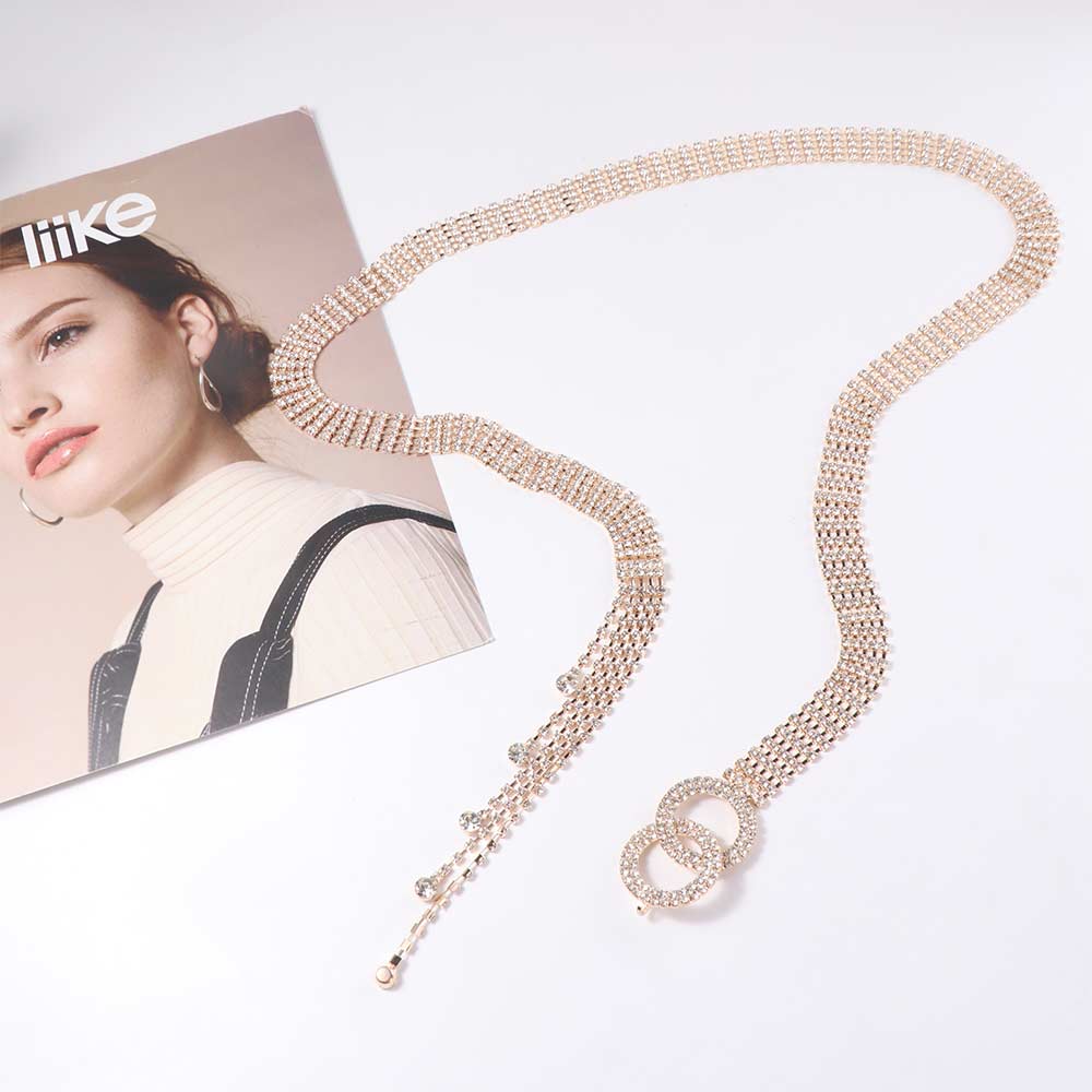 Body Jewelry Rhinestone Belt Shiny Women's Belly Chains High-end Crystal Waist Chain Dress Skirt