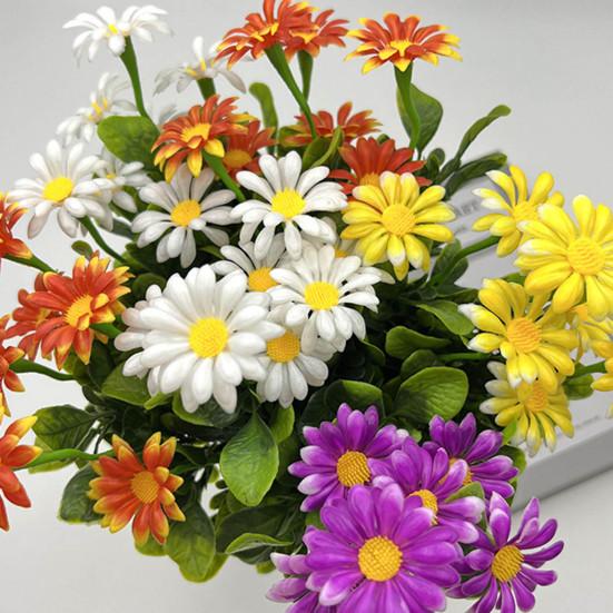 5 Pcs Faux Daisies Bundles UV Resistant Artificial Flowers Realistic Fake Fall Flowers with Bendable Stems for Flower Arrangement Indoor Decorations