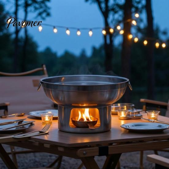 Fast Heating Cookware for Family Dinner Stainless Steel Hot Pot Induction Gas And Electric Stoves, Detachable Sturdy All Stoves Round Pot,