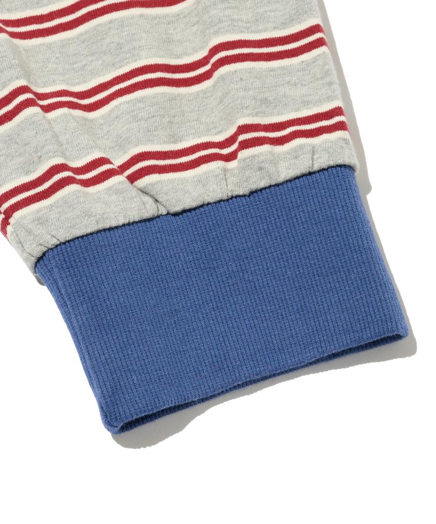 TAILOR STUDIO Striped Marine Cotton Long Sleeve (Grey/Red)