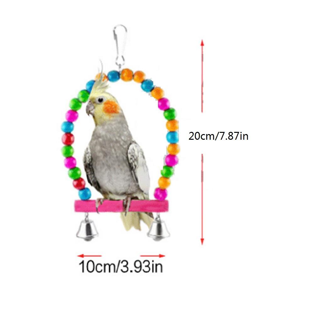 6pcs Bird Ladder Swing Toys Play Set Fun Colorful Hanging Bells for Bird Cages