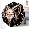 "Devilish Ram Skull Pentagram Tattoo Design Sticker" Umbrella, Cute Umbrella with Cute Design, Portable 3-Fold Compact Umbrella for Men & Women, Valen