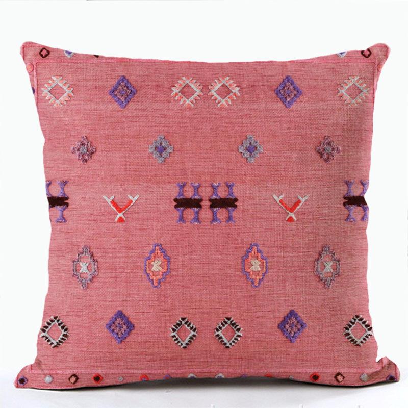 Böhmische Geometrische Muster Kissenbezug mit Kurzem Plüschdruck Wohnzimmer Sofa Dekoration Kissenbezug Kissenbezüge