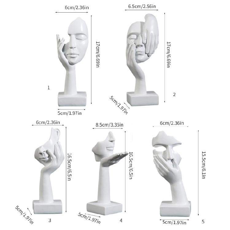 Abstract Art Woman Face Statue with Strong Texture for Office Home Decoration