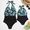 Skinny Swimsuit Women's One-piece Sexy Gradual Change Neck Backless Swimsuit Women