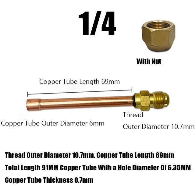 1/4 3/8 1/2 3/4 Inch SAE/Standard 45 Degree Brass Connector Copper Tube End Feeding Connector Adapter Air Conditioner