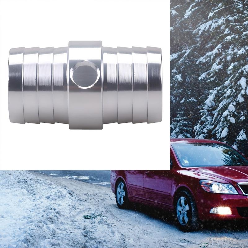 Aluminum Radiator Hose Fitting 1-1/4 Inch Hose Barb with Threaded Side Port for Cooling Line Service and Repair