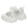 European rhinestone muffin thick-soled dad shoes women's 2025 summer new mesh breathable heightening sports and leisure shoes tide