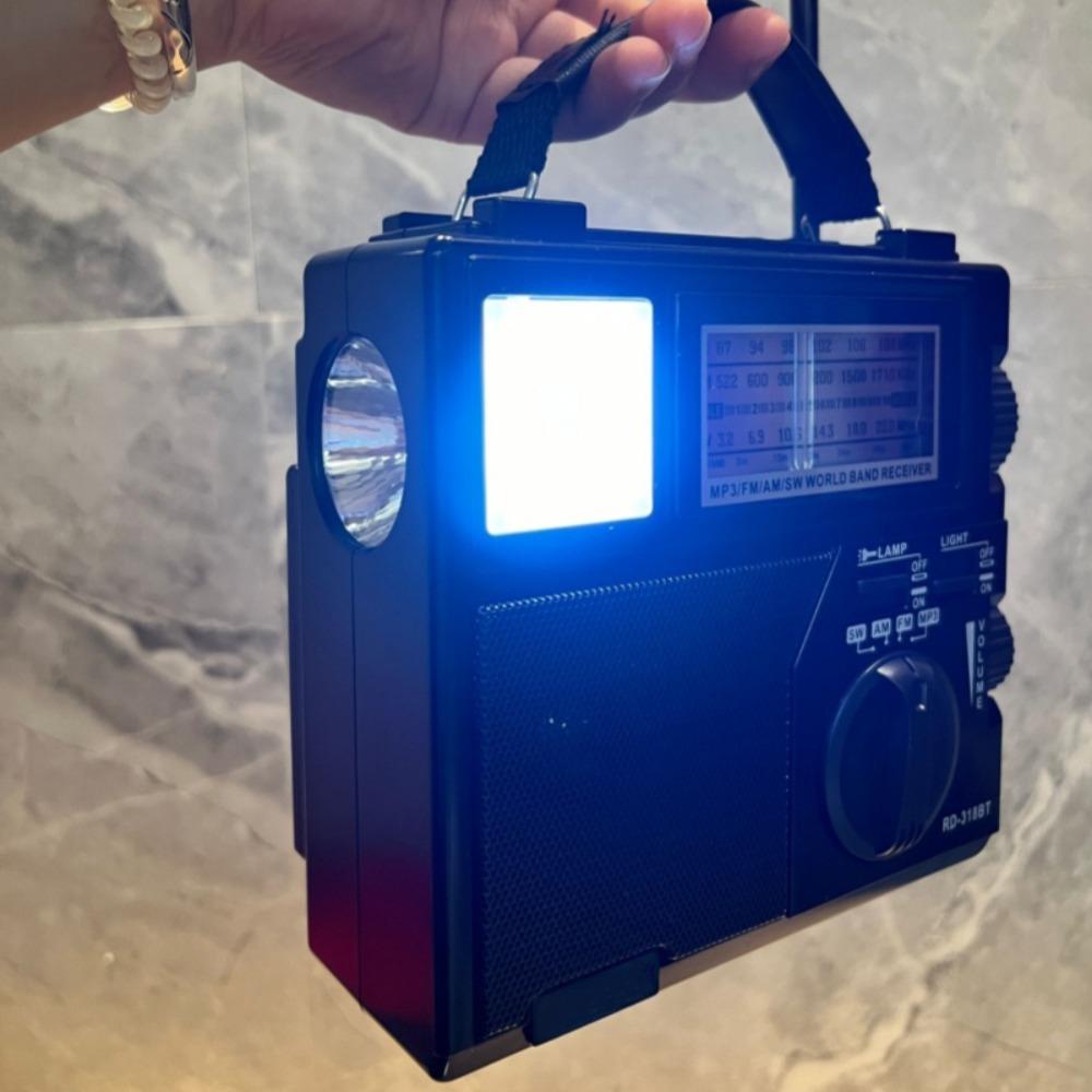 Music Player FM AM SW Radio Receiver LED Flashlight Wireless Bluetooth Speaker  Outdoor