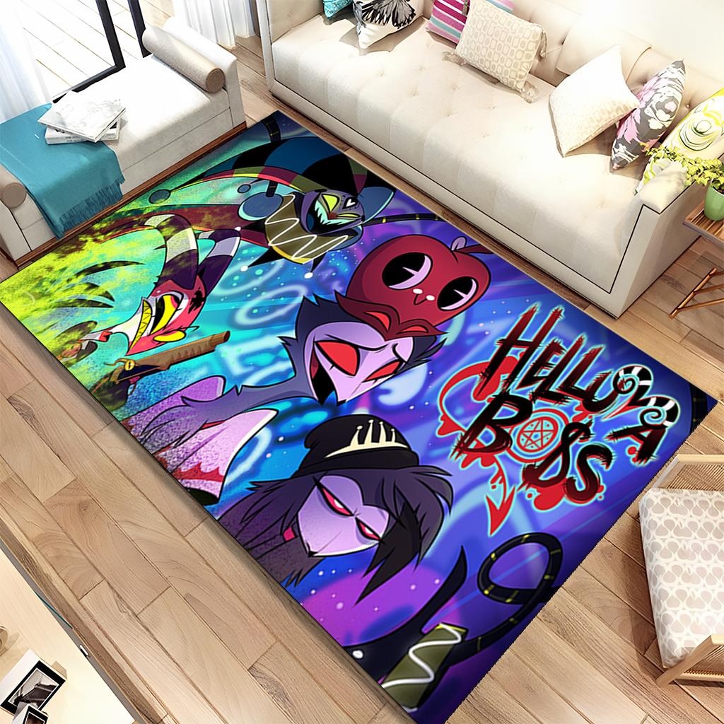Helluva Boss Blitzo felnőtt animációs rajzfilm szőnyeg, szőnyeg otthoni nappaliba, hálószoba kanapé lábtörlő dekoráció, csúszásmentes padlószőnyeg