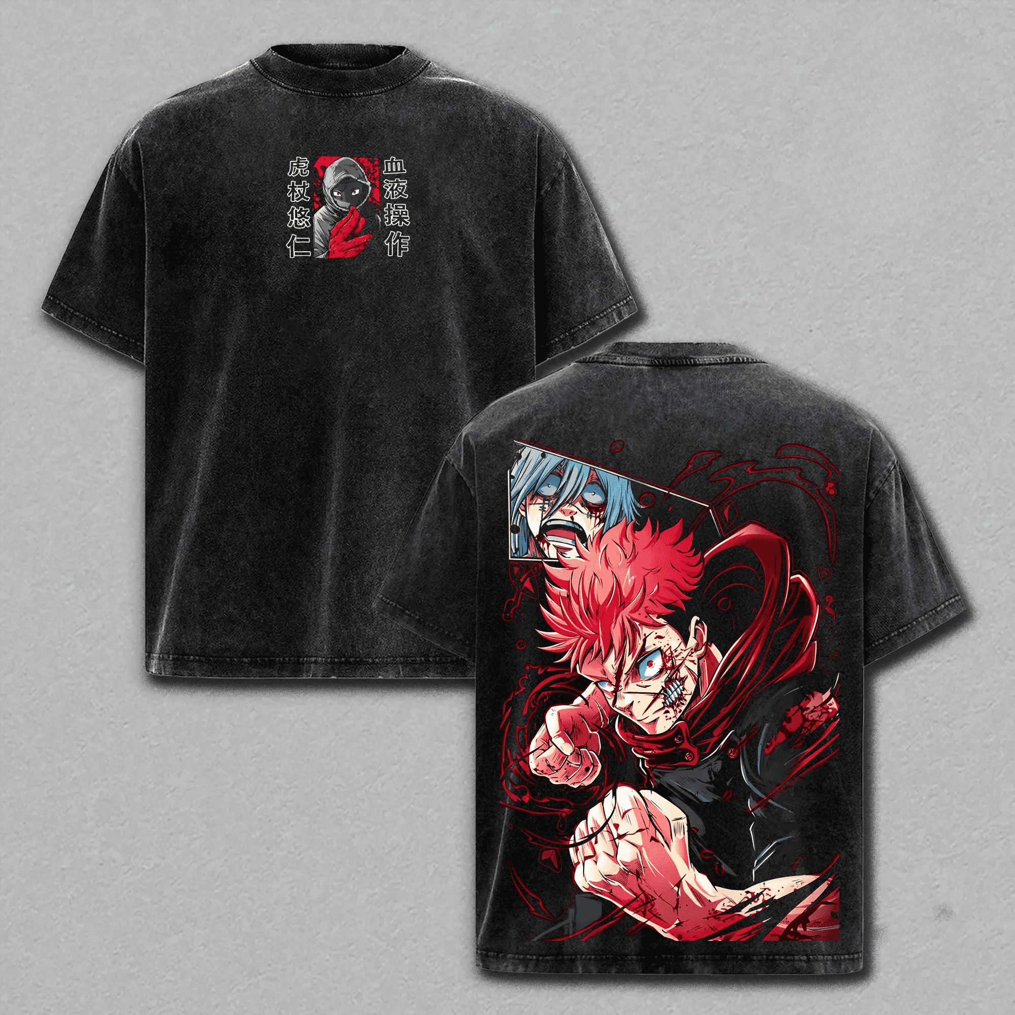 

Anime Jujutsu Kaisen Itadori Yuji T Shirt Men Women Clothing Vintage Washed Oversized T-shirt Short Sleeve Cotton Tees Tops XXL