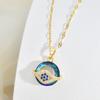 Devil'S Eye Necklace Female Premium Personality Versatile Round Blue Eye Pendant Ornament