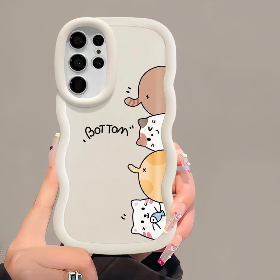 Soft Phone Cover Case for Samsung Galaxy S22 Ultra S24 S20 FE A25 S25 S21 A26 S23 Plus A55 A54 A34 A35 A24 A36 Cute Cartoon Cat