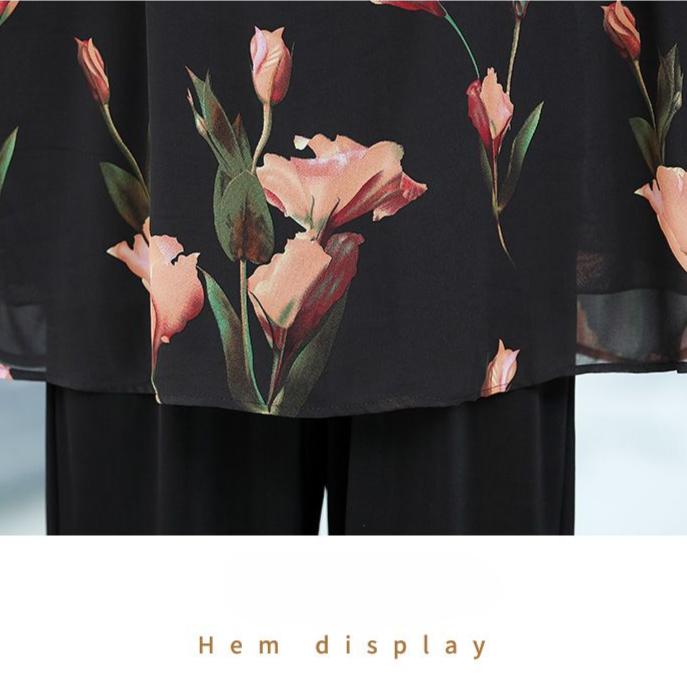 Summer Women's Plus Size Blouse Half Sleeve V Neck T-Shirt Loose Printed Blouse