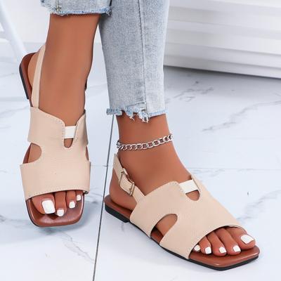 Fashion Women Sandals 2024 Summer Sandals Shoes For Women Flat Sandals Elegant Women's Summer Footwear Soft PU Leather Sandalias Mujer
