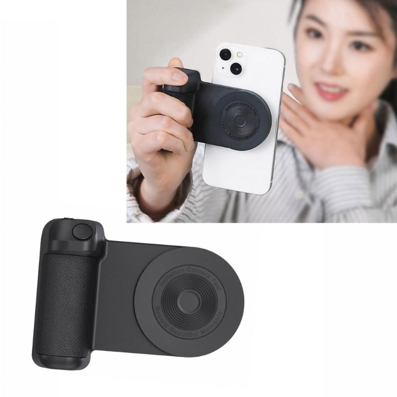 Portable Magnetic Camera Grip Ergonomic Designing Phone Tripod Mount Freely Adjustable for Self Video Photoshoots