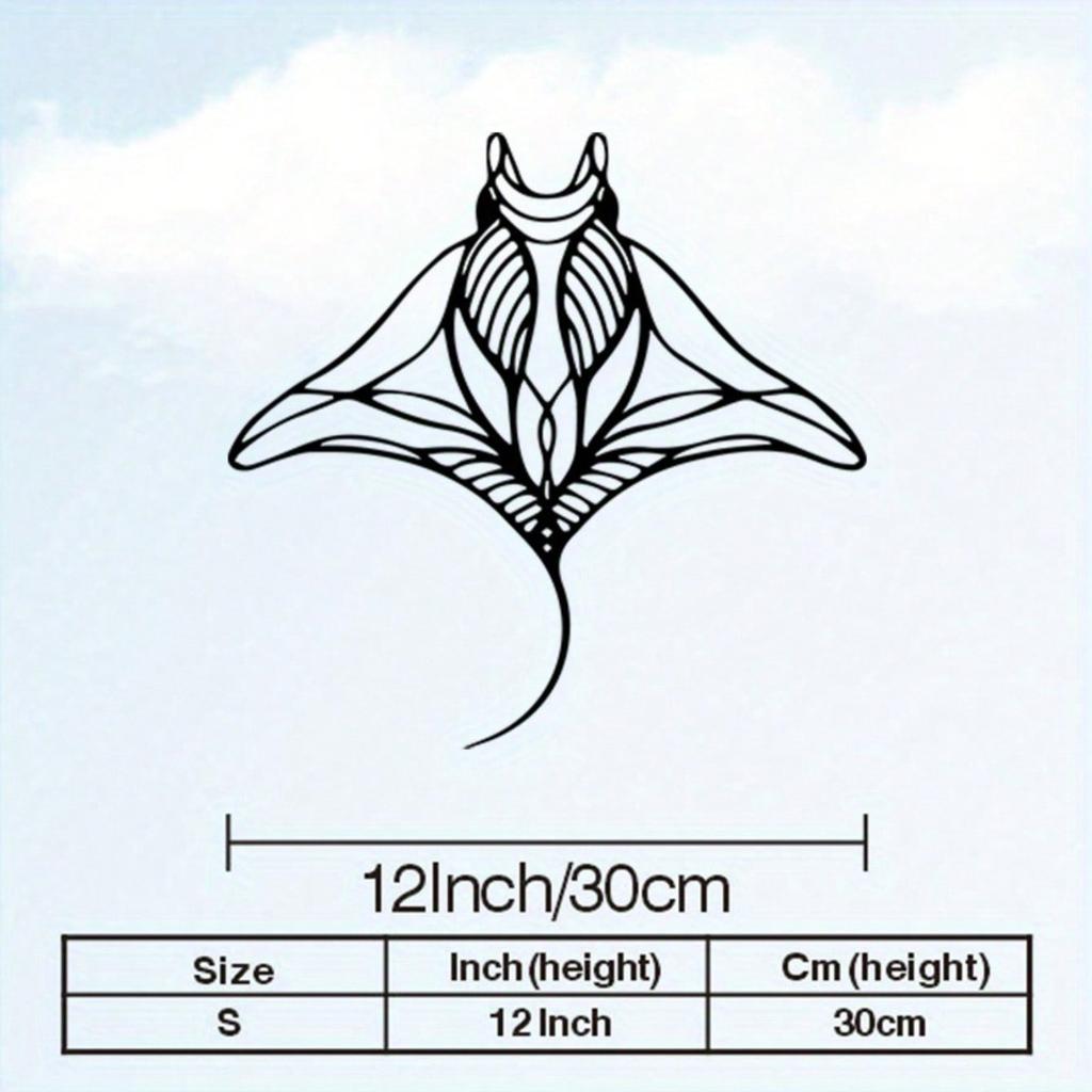 Vintage Stingray Silhouette Metal Wall Art Rust Resistant Ironwork Coastal Home Decor
