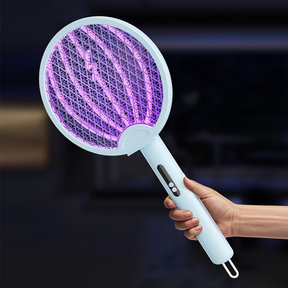 Portable Electric Mosquito Swatter USB Rechargeable Mosquito Killer Lamp Fly Bug Zapper Summer