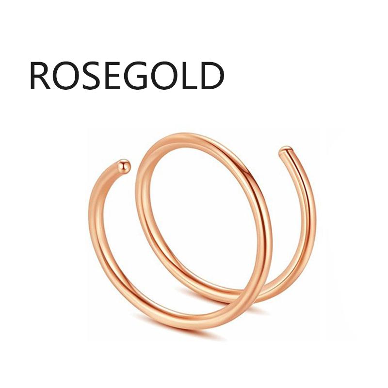 Stainless Steel Magnet Fake Nose Ring Hoop Fake Piercing Hoop Septum Rings For Women Fashion Gothic Rock Body Zircon Gifts