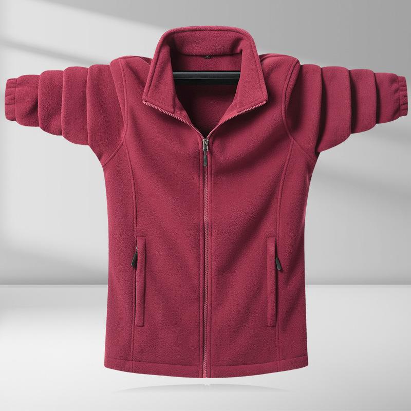 Jachetă Plush pentru Bărbați Toamnă și Iarnă Fleece Polar Monocromă Top cu Fermoar Toamnă Palton Îngroșat Îmbrăcăminte de Iarnă