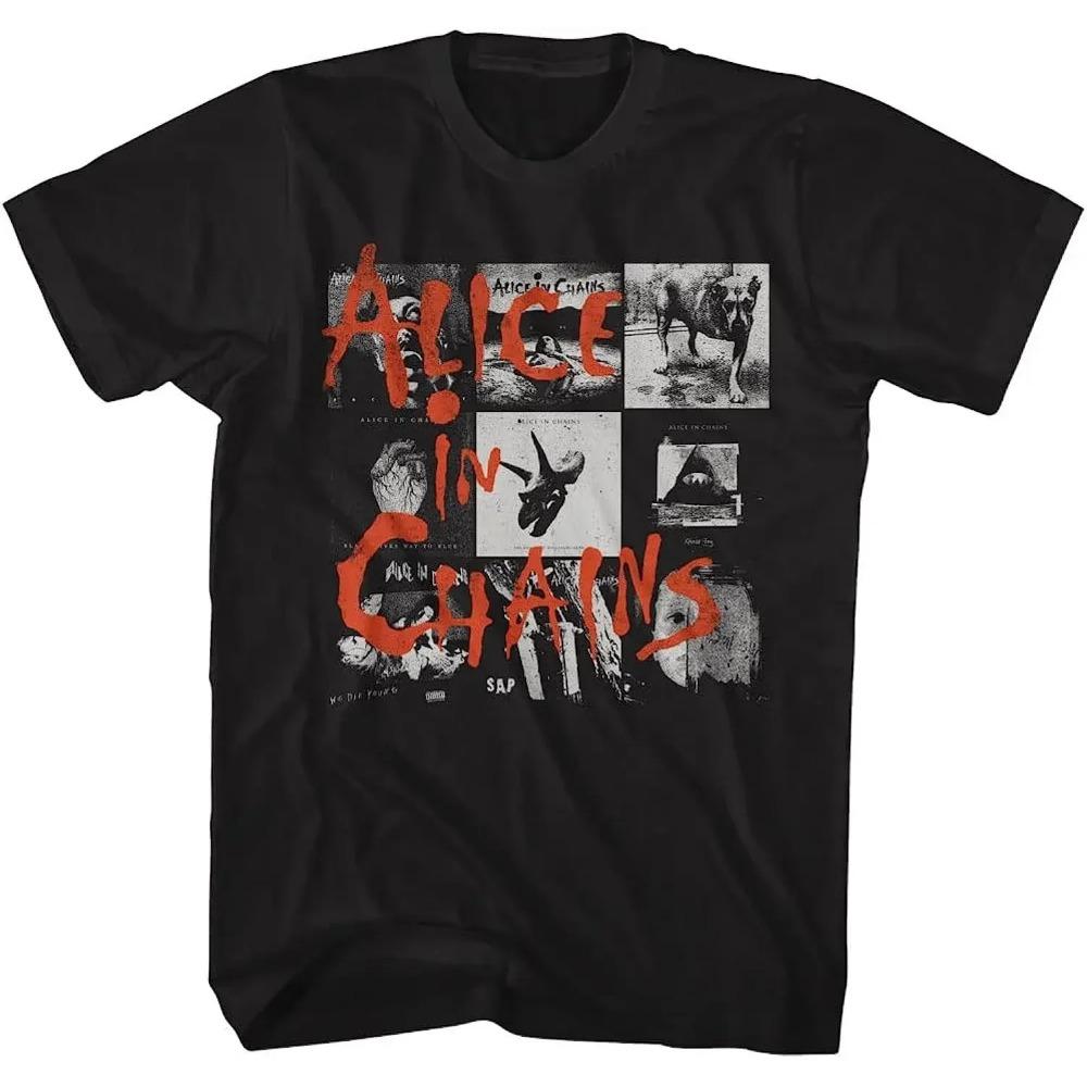 

Short Sleeved Round Neck Y2k Tshirt Men Clothing Top Tees Mens T-Shirt Classic 90s Music Alice in Chains Black Dirt Album 3XL