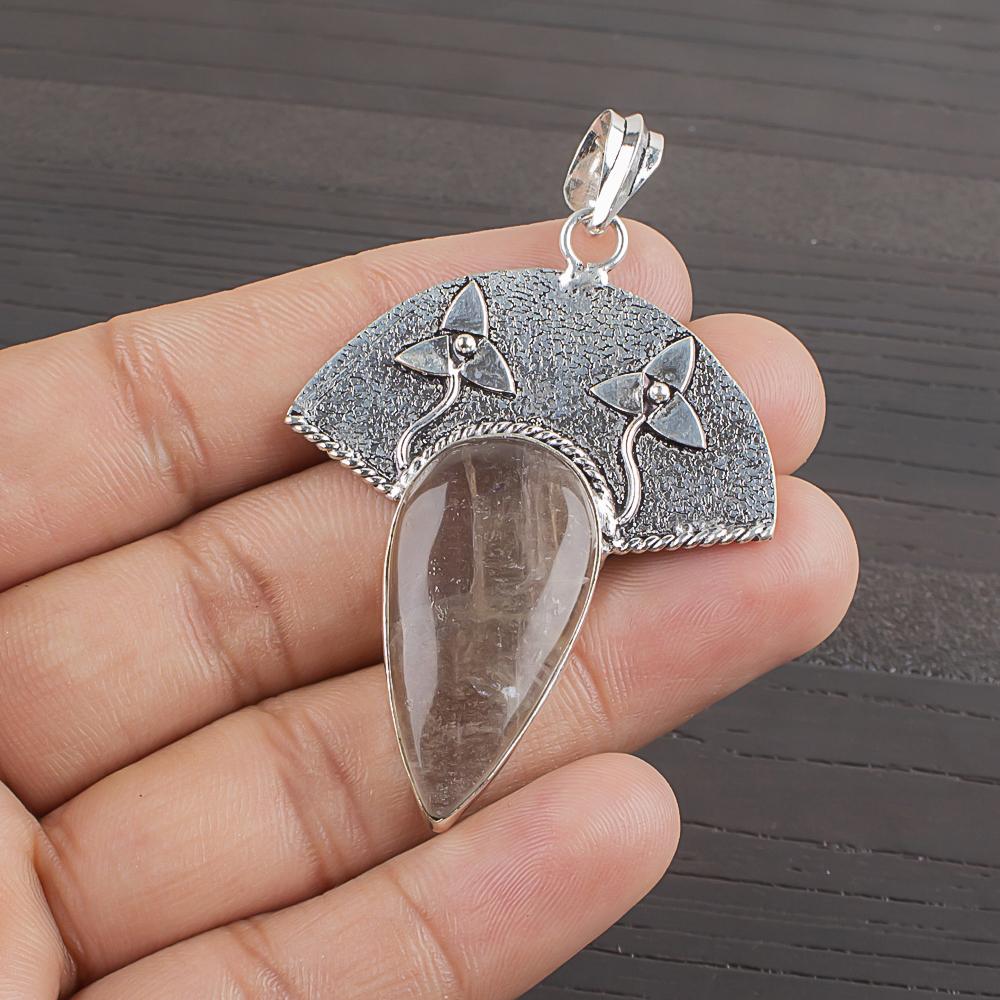 Natural Golden Rutile Gemstone 925 Sterling Silver Jewelry  Pendant 2.15  AJP-1991