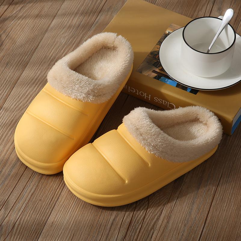 New autumn and winter couple EVA waterproof cotton slippers home thickened warm non-slip deodorant cotton slippers