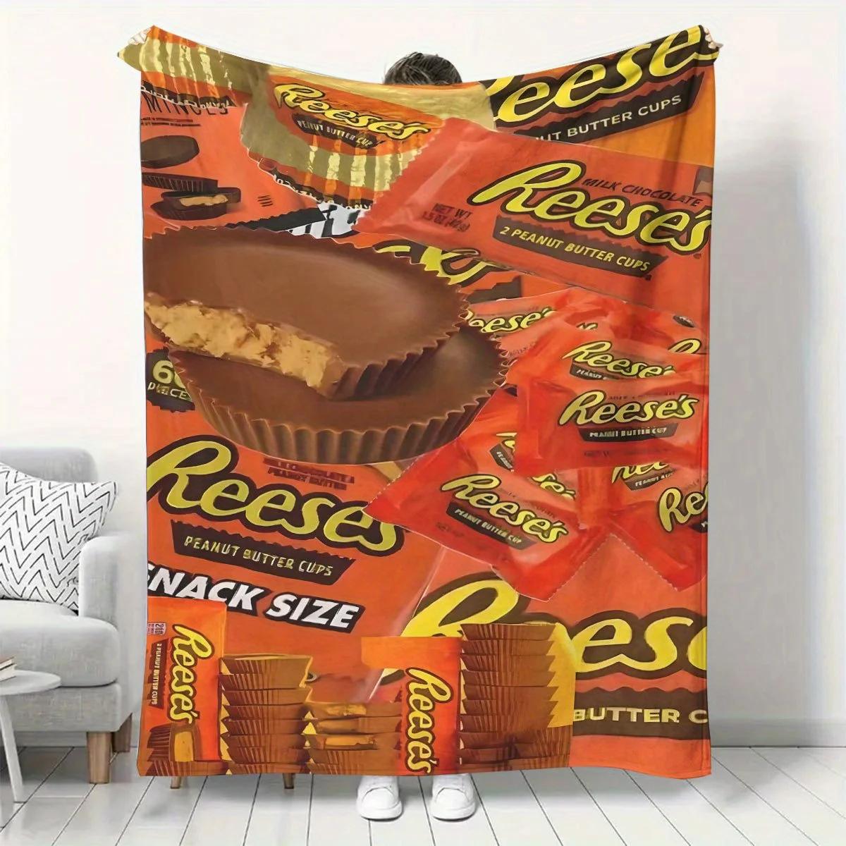 

Плед Reese s Peanut Butter Cups - Солодкий дизайн цукерок, ідеально підходить для затишних вечорів на дивані та декору спальні 30x40in