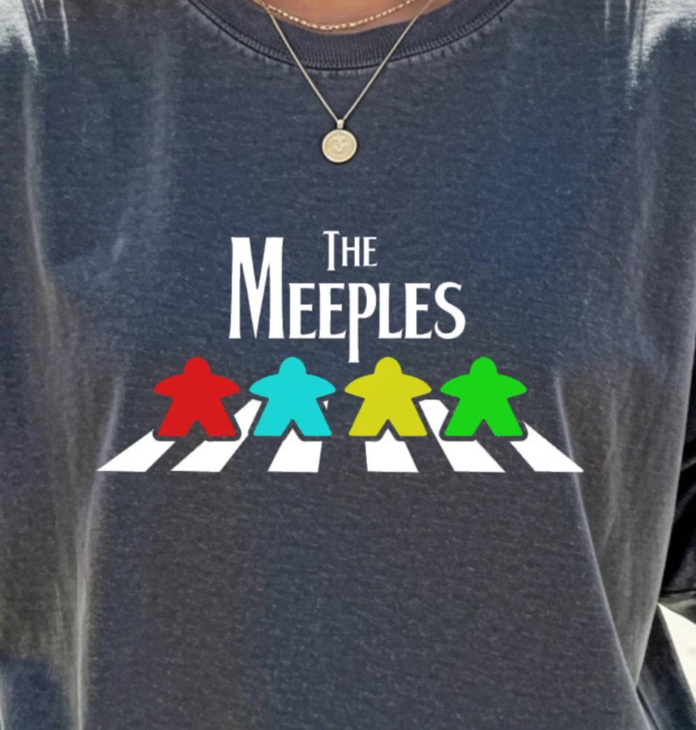 The Meeples board game crossing T-Shirt | Board Game Night Tee, Gamers Shirt 2XL