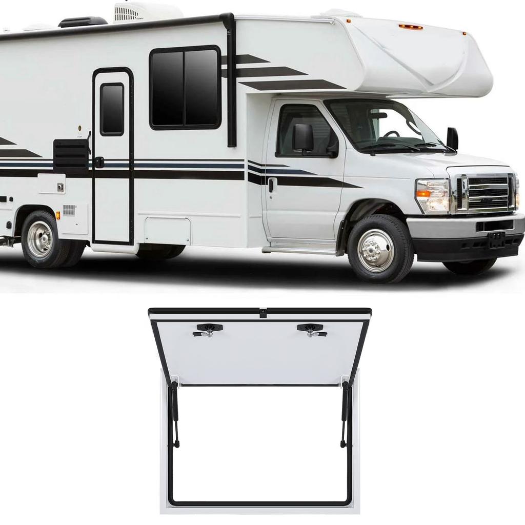 RV Storage Compartment Door RV Storage Door Aluminum Alloy Frame Support Rods Anti Rust Heavy Duty Waterproof for Motorhome