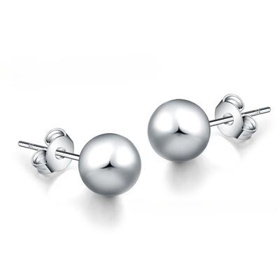 Postříbřené náušnice S925 stříbrné náušnice módní šperky stříbrné šperky Korejský styl trendy 10MM náušnice