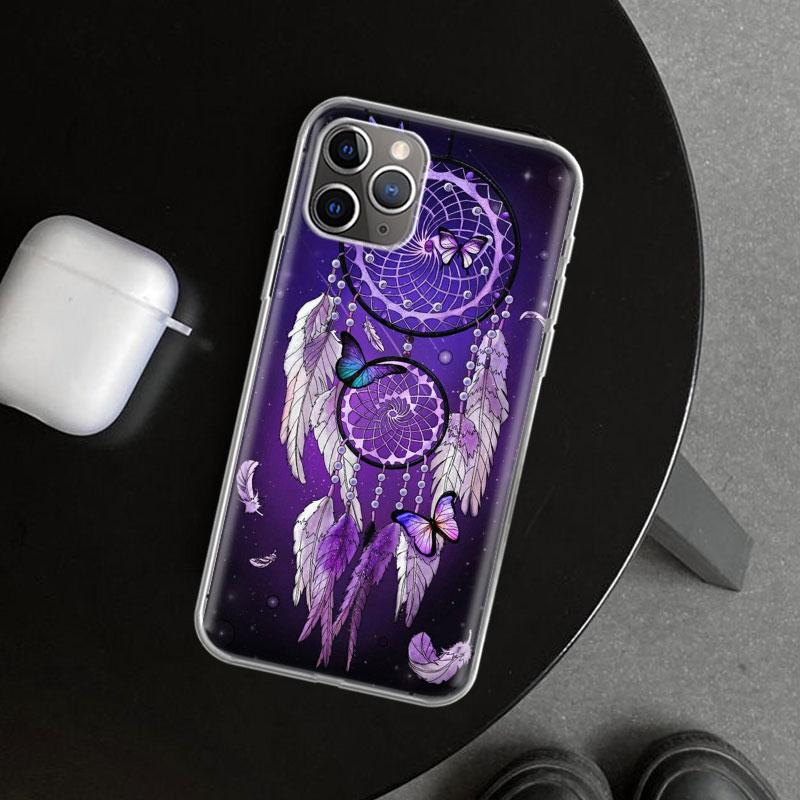 Retro Feather Dreamcatcher Phone Case Cover for iPhone 11 12 13 Mini 14 15 Plus 16 Pro Max 17 Air 7 8 + SE Art Customized Fundas