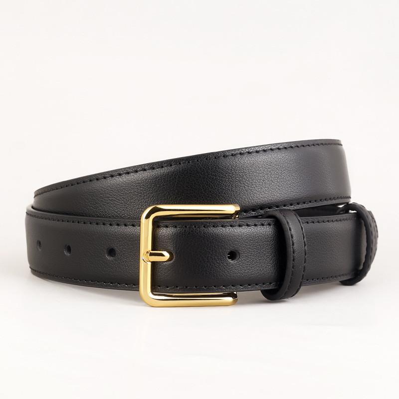 

Style Leather Belt For Women With Vintage Buckle For Casual And Office Wear чёрный