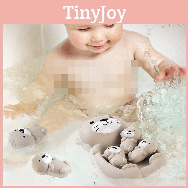 Adorable Floating Otter Bath Toy Set For Infants With Soft Rubber Material And Fun Design