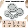 Pottery Bottom Shaping Form Set for Cups Bowls and Plates, 5 ABS Trimming Guides with Matte Texture and Assorted Diameter Coverage for Studio Use